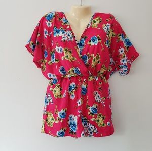 Soprano: Vibrant Floral Shorts Romper *Small*